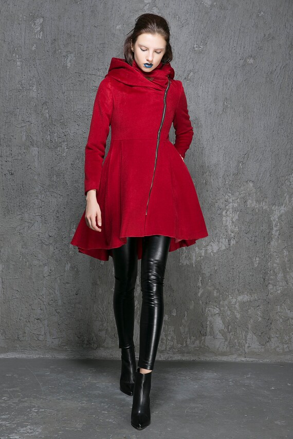 Items similar to Wine red coat , wool coat, winter coat, womens coats