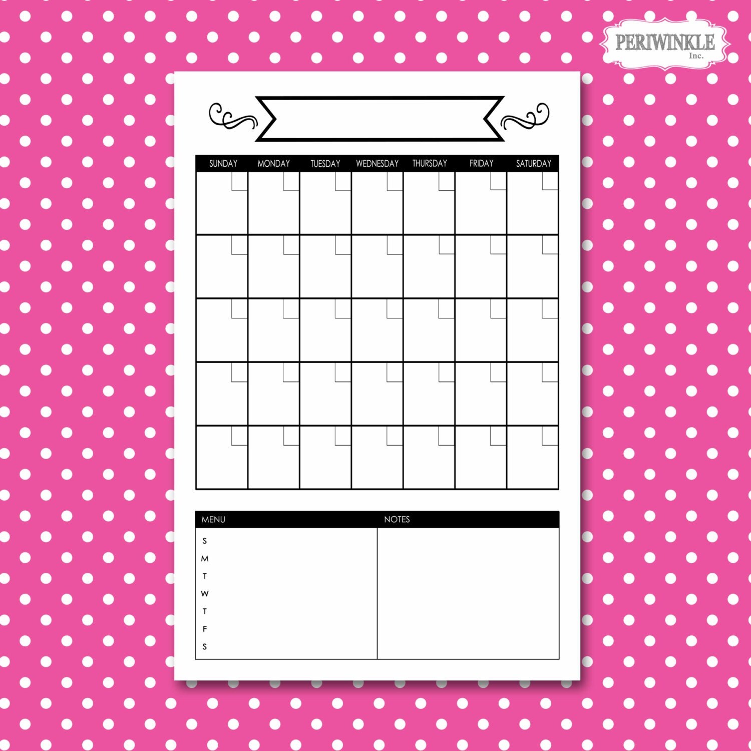 Dry Erase Calendar PrintableChoose Your SizePrintPerpetual