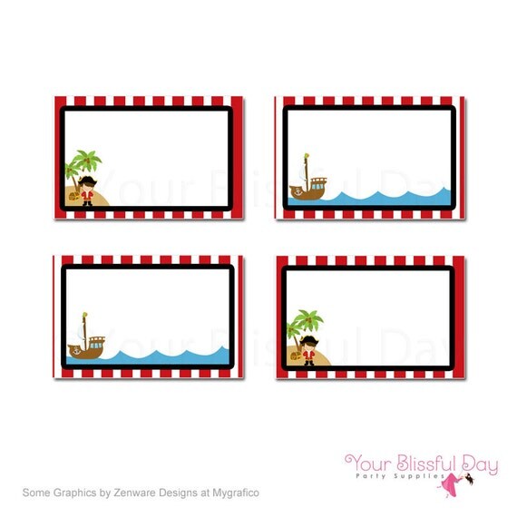 PRINTABLE Boy Pirate Label Tents #569 Il_570xn