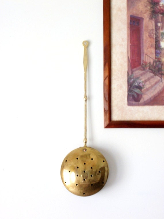 Antique Brass Bed Warmer by NoveltyandThings on Etsy