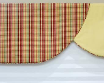 Window Curtain Valance / Swag Design / Red Green Yellow / Rod Pocket / READY TO SHIP