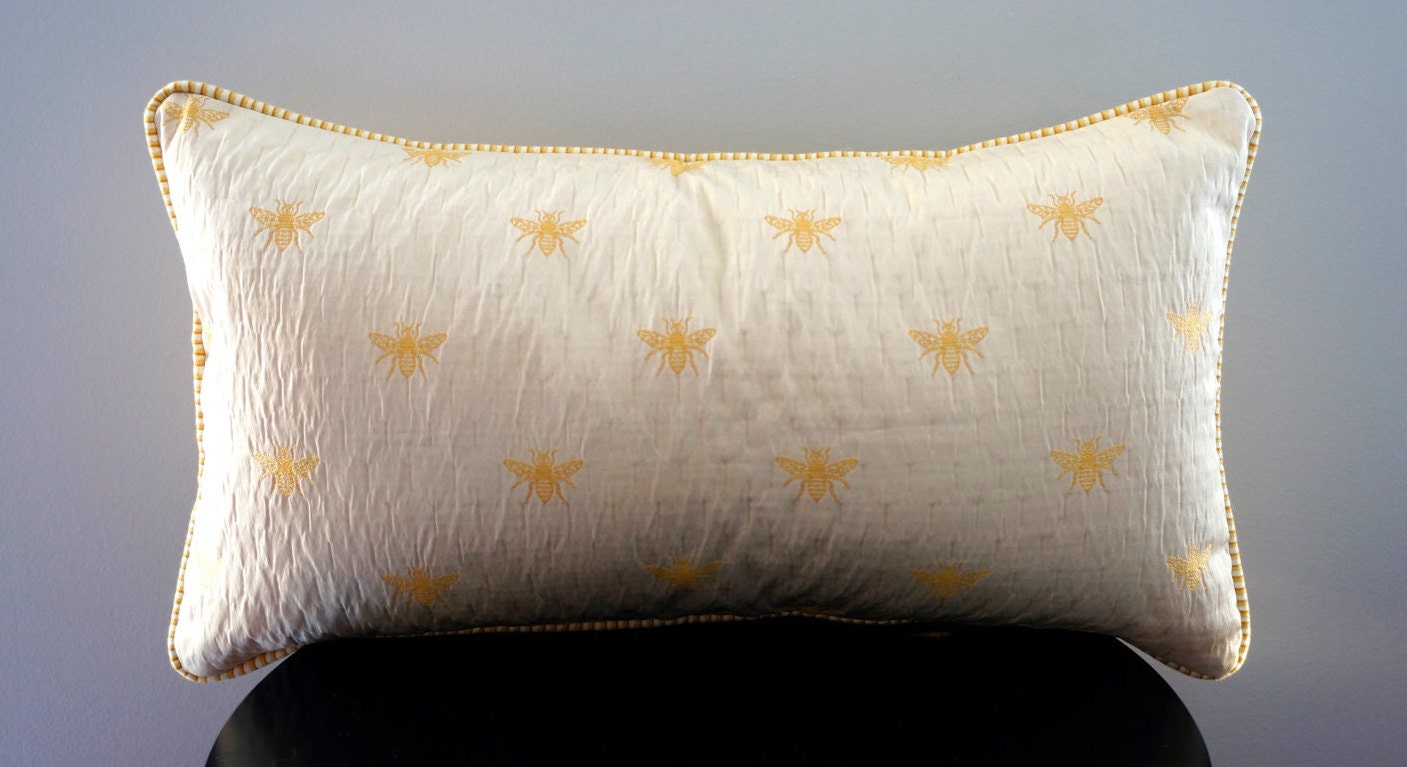 SALE Yellow Pillow Yellow Lumbar Pillow Yellow Throw by Tanche