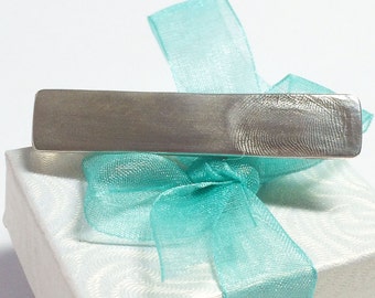 Fingerprint Tie Clip Custom made keepsake of pure .999 Fine Silver with Sterling Silver Gift for Father's Day Dad Groom Him