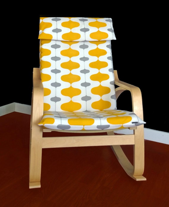 IKEA POÄNG Cushion Slipcover Ivon Yellow Grey by RockinCushions