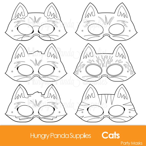 Cats Printable Coloring Masks cat masks kitty mask kitten