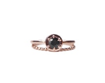 Gold and black diamond engagement ring