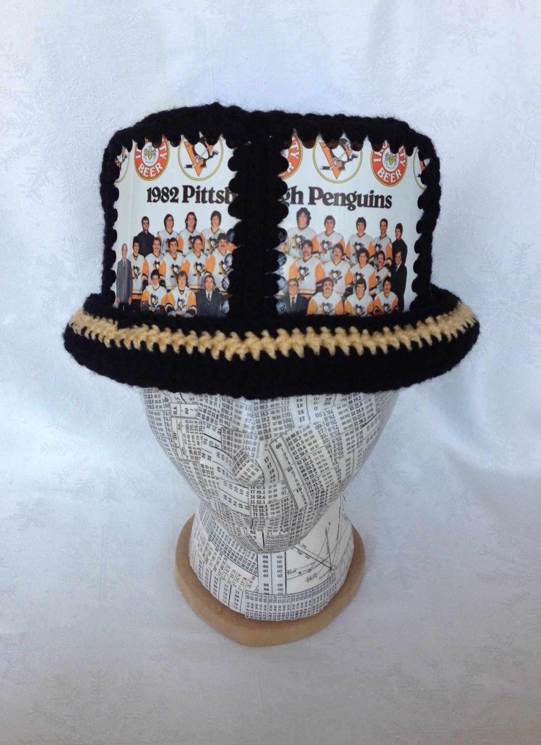 Pittsburgh Penguins Beer Can Hat Iron City Beer by Corchet
