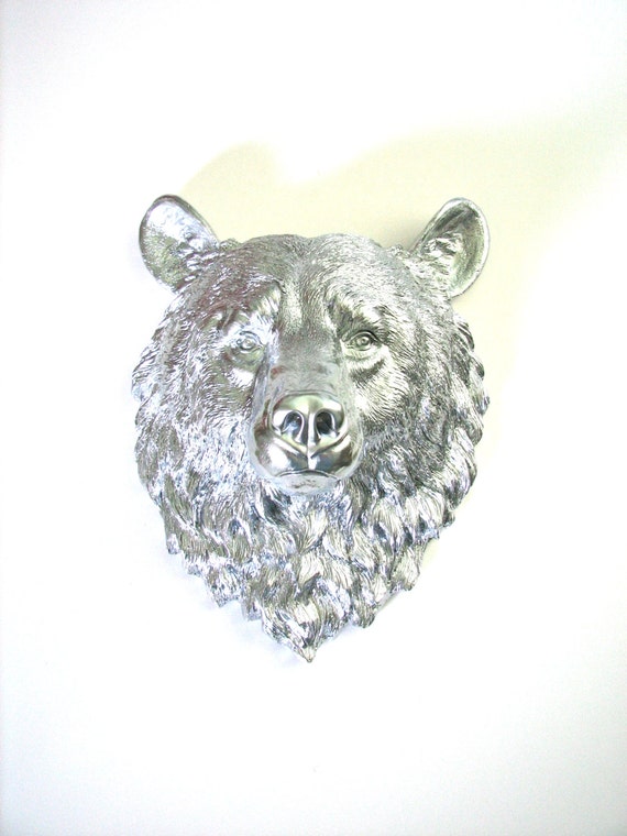 Large Faux Taxidermy Bear Head wall mount wall hanging in