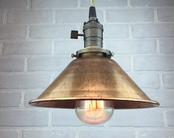 Copper Shade Pendant - Industrial Pendant Light - Ceiling Light - Industrial Lighting - Edison Bulb Pendant Lamp