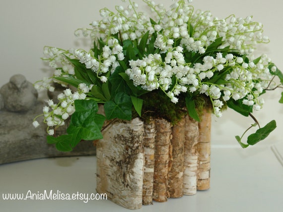 Natural Birch Bark Wood Vases Wedding Flower Pot Bridal Natural Birch Bark Wood Vases Wedding Flower Pot Bridal