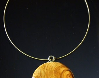 Zen Handcarved Wooden Olive Pendant