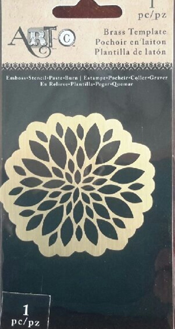 beautiful brass metal flower stencil template dahlia