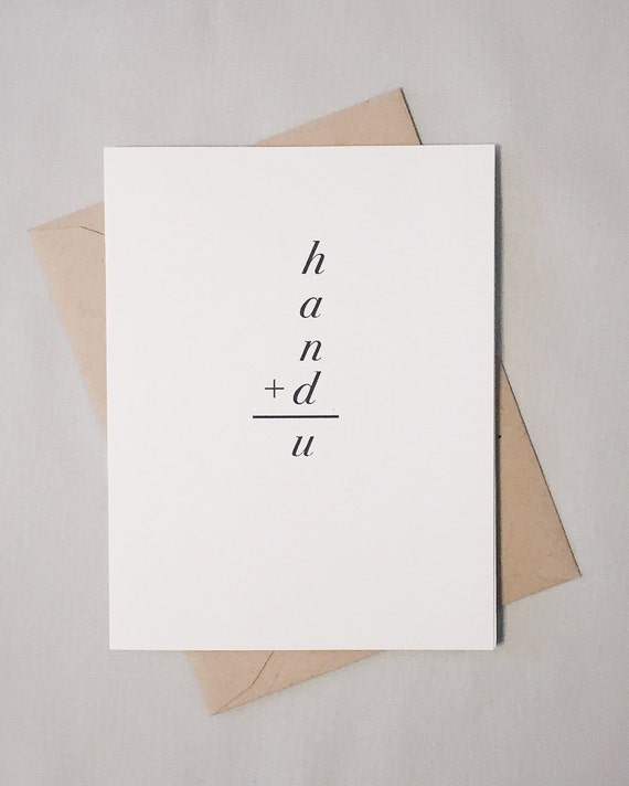 Thebird Tard You Are Hand Sum Handsome Math Equation Card I Love Valentine