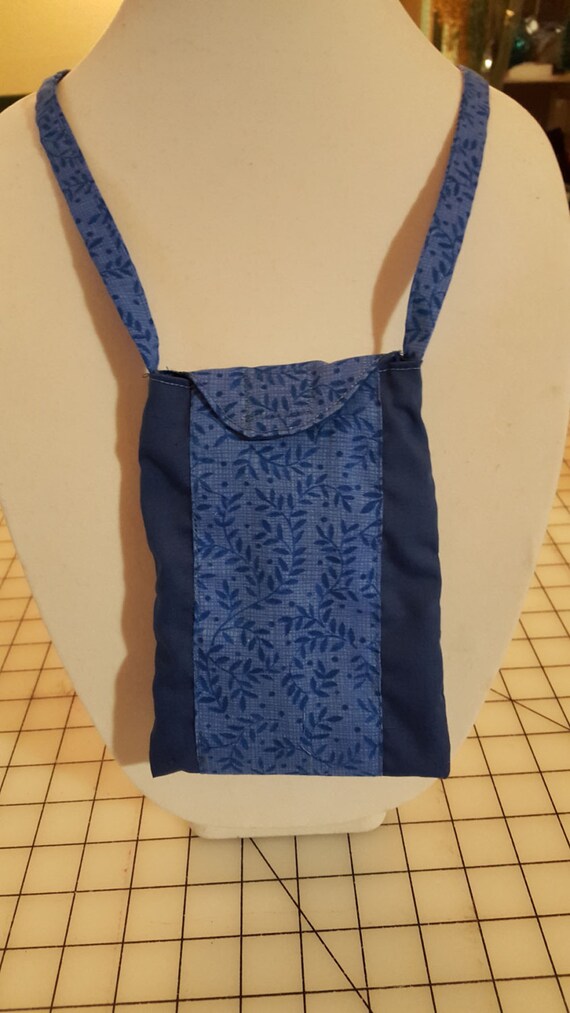 elderly cell phone for holder Holder by cotton Necklace Cell with HobbyOutlet Phone blue blue