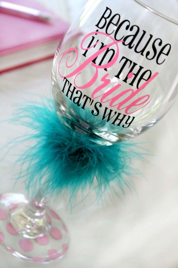 bride themed wine glass