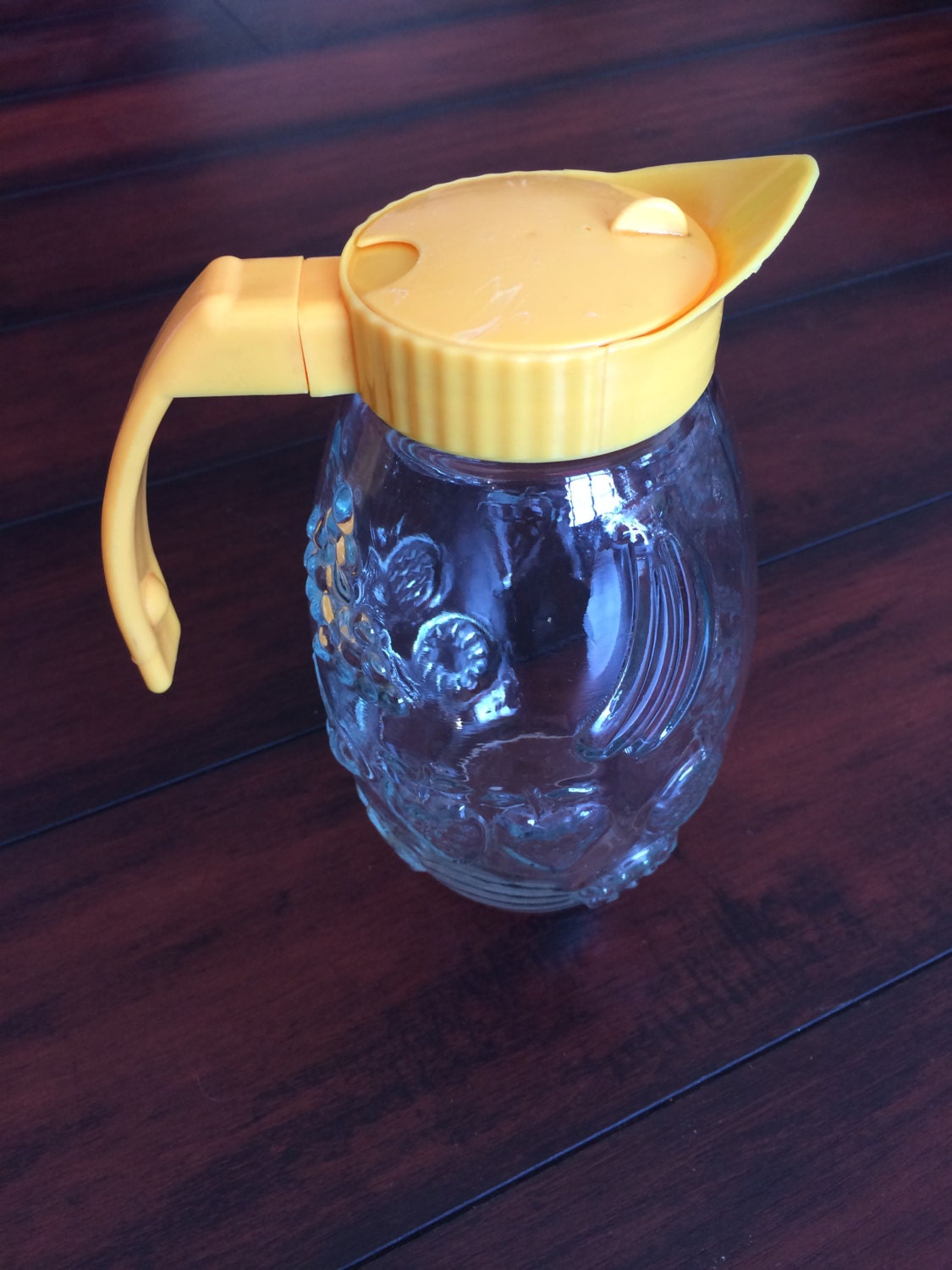 Glass Syrup Dispenser Large Syrup Dispenser Embossed Glass