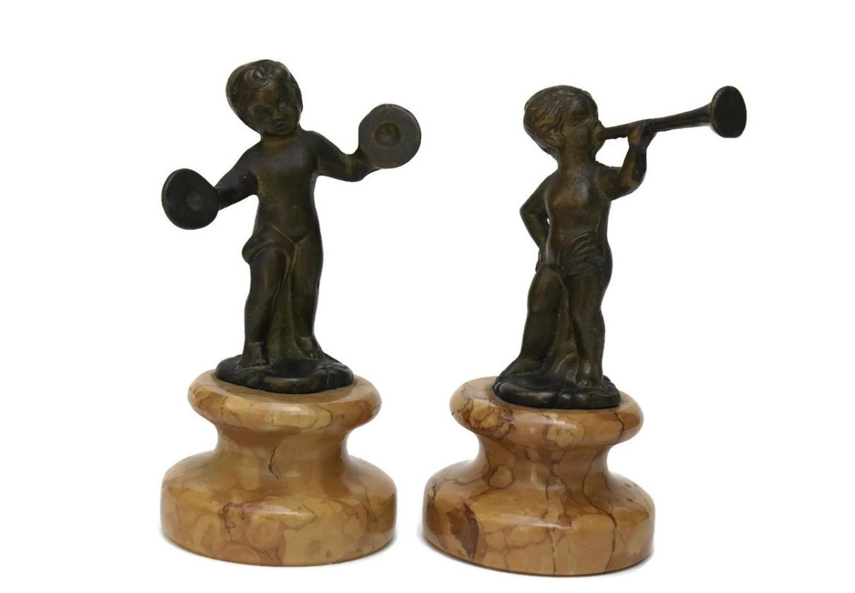 ON SALE Vintage Musical Cherub Figurines. Brass by LeBonheurDuJour