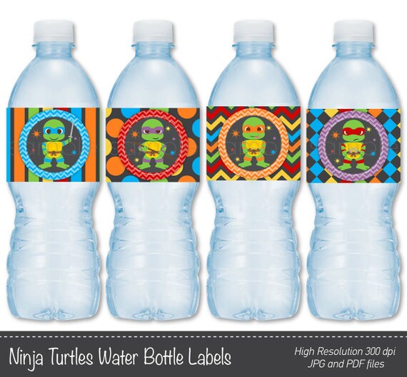 Ninja Turtles Water Bottle Labels Digital by funkymushrooms
