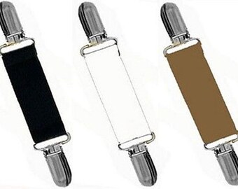 DRESS CLIPS - Set of Black..White..Tan - Gold or Silver Clips - Cinch Backs of Clothing