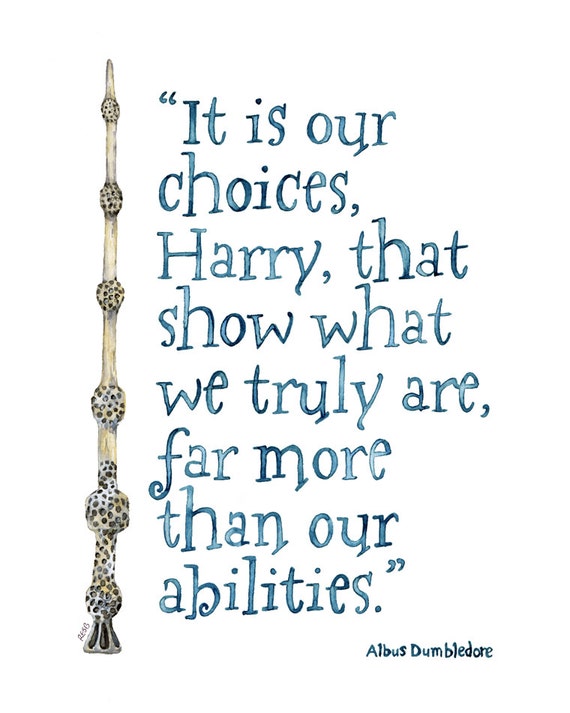 LARGE Harry Potter Quote Sizes 16x20 and up Print from