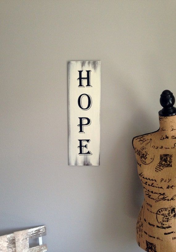 Hope Wall Sign Rustic Hope Sign Wall Decor Hope by MoreThanLace