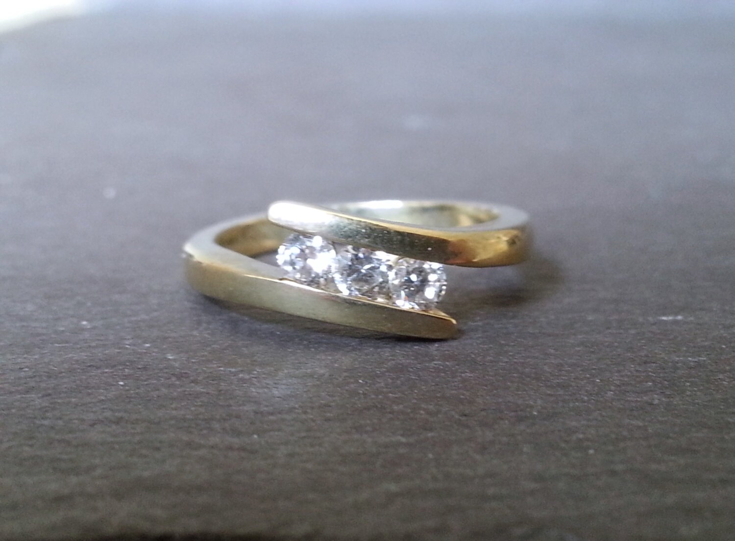 White gold tension set engagement rings