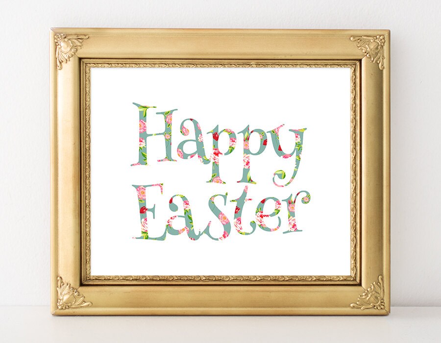 Happy Easter Print 8x10 Instant Download by MossAndTwigPrints