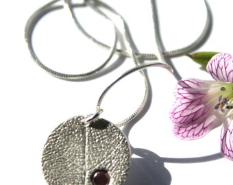 Silver garnet necklace, silver garnet pendant, rhodolite garnet, red garnet pendant, red gemstone pendant