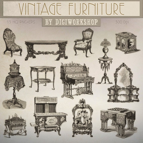 vintage furniture clipart - photo #6