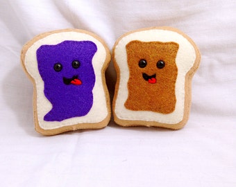 Kawaii Peanut butter and Jelly Toast Plush set