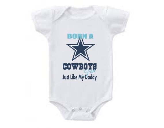 Items similar to Pesonalized Dallas Cowboys Onesie, Born a Cowboys Fan ...