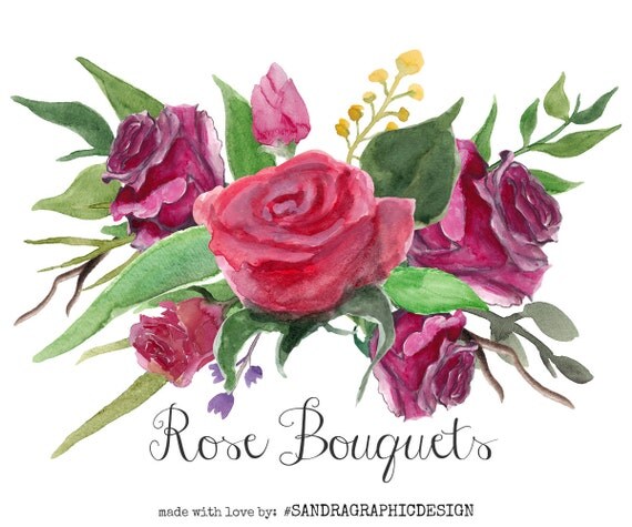 watercolor rose clipart - photo #43