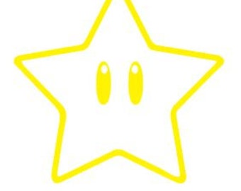 SUPER MARIO SUPER Star Outline Logo Vinyl Decal Sticker Laptop Window Car Truck Choose Size & Color Free Shipping