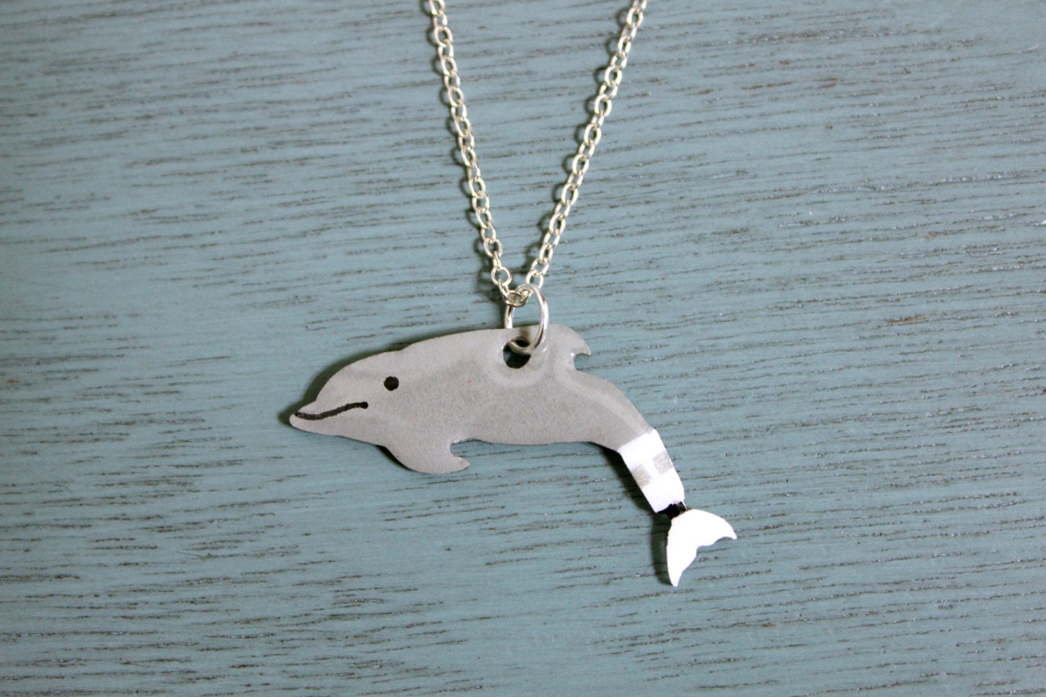 Winter Dolphin Necklace Cord or Gold by OceanSunInspiration