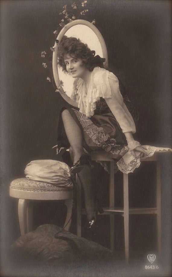 RISQUE WOMAN POSTCARDS by 1898 on Etsy