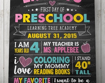 First Day of School Chalkboard - 1st Day of School Sign - Back to School Sign - First Day of School Sign - First Day of School Printable