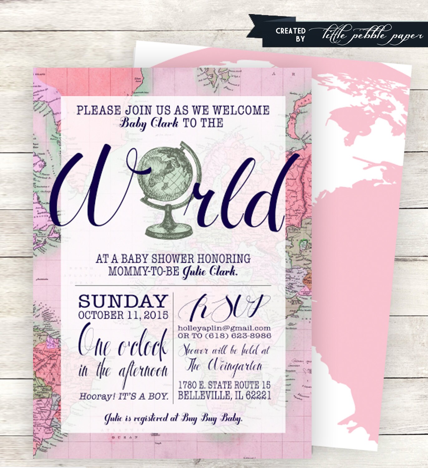 Pink Welcome to the World Baby Shower Invitation Printable