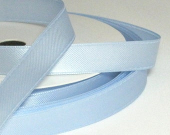 By the Metre Light Blue Satin Ribbon, 10mm Double Sided Satin Ribbon, Silky Ribbon UK Ribbon, Baby Ribbon, Pastel Ribbon, Card Making