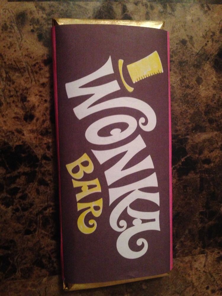 Willy Wonka Full Size Candy Bar Wrapper and Contract