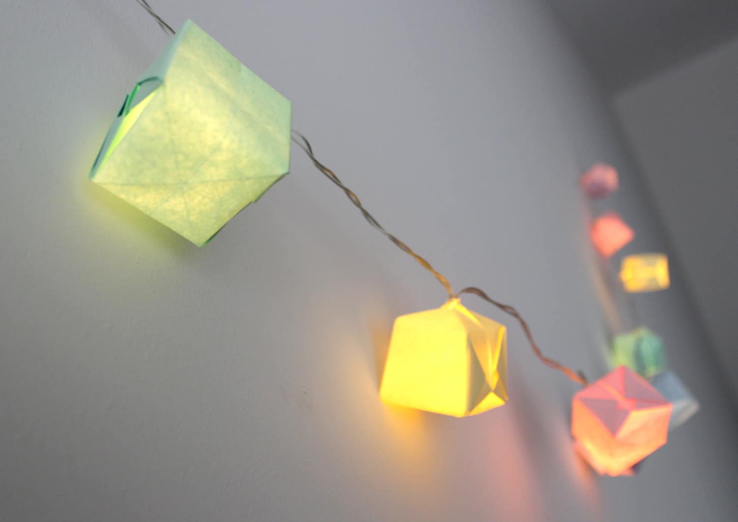 10 LED Pastel Origami Box Fairy Lights by BristolFolds on Etsy