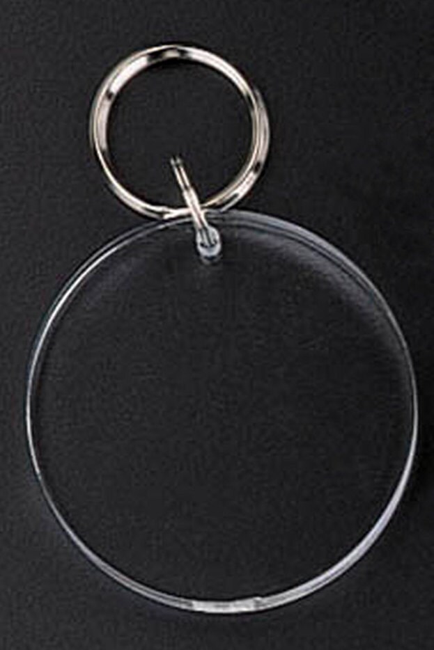 Clear Key Ring BLANK Acrylic Round Key Ring