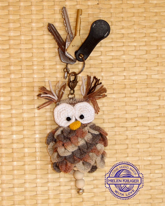 Keychain Owl crochet,Keychain handmade,Cute keychain,Owl pendant, original keychain,owl handmade,amigurumi owl,miniature owl,READY to ship