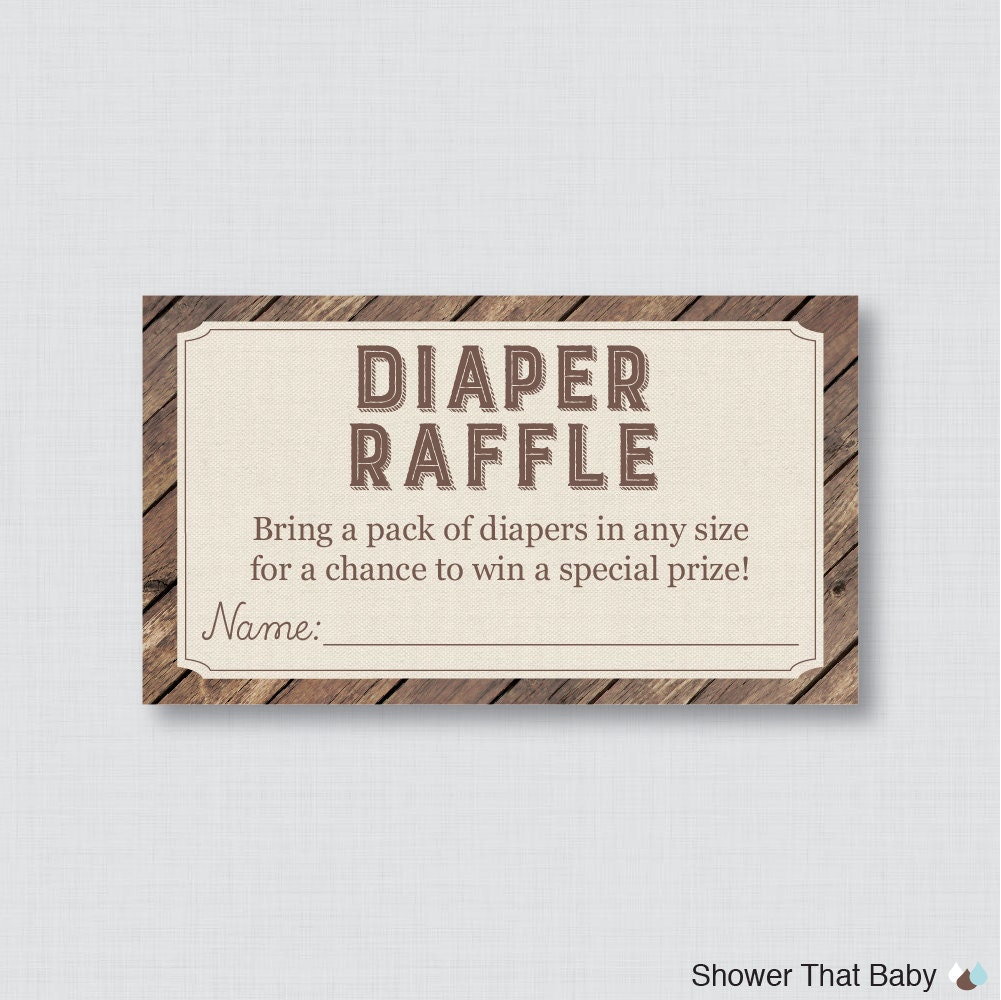 cards baby for shower ideas and Rustic Raffle Diaper Tickets Baby Raffle Shower Diaper