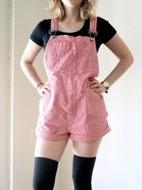 gingham overalls