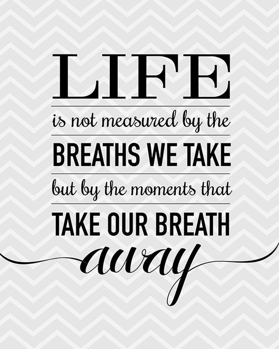Life is not measured by the breaths we take but by the moments