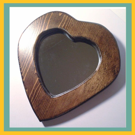Heart Mirror Wood Mirror Woodworking Wood Crafts Walnut