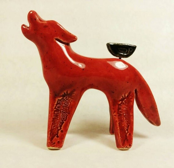 red wolf figurine