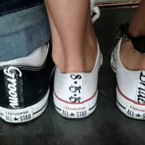 bride and groom converse shoes