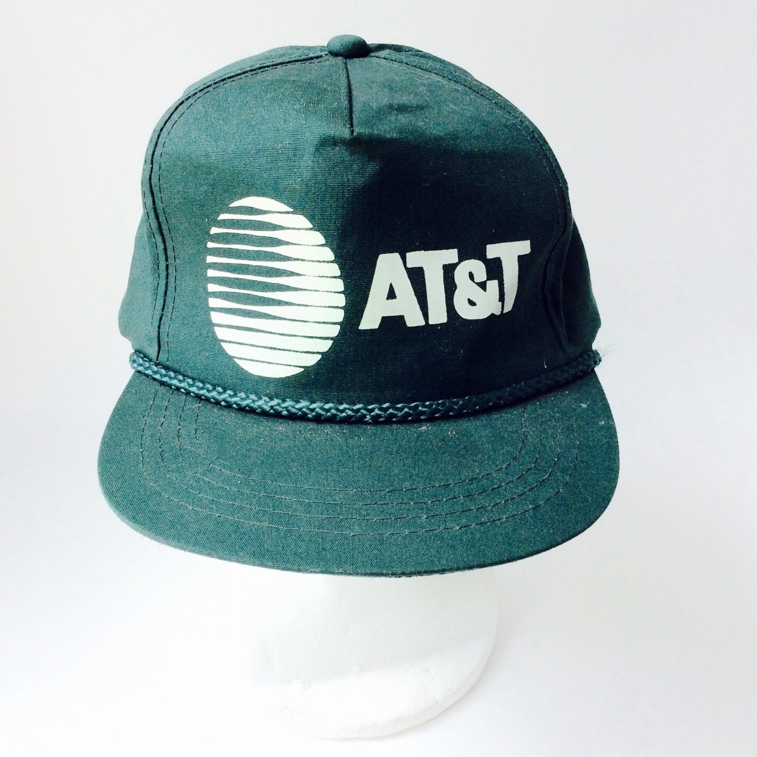 Vintage ATT Ball Cap Green AT&T Trucker Hat Phone Company