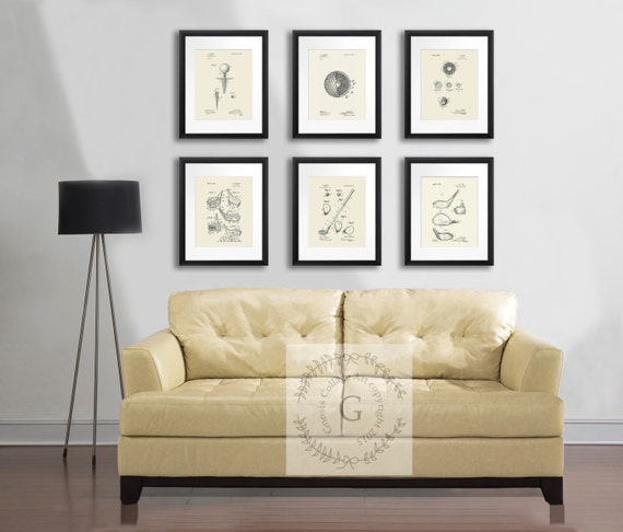 Wall Decor Set fathers day gift golf prints golf wall decor set of 6 prints Wall Decor Set fathers day gift golf prints golf wall decor set of 6 prints
